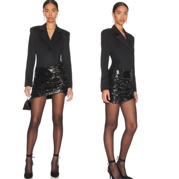 RONNY KOBO Maxwell Sequin Fitted Blazer Button-down Long Sleeve Mini Dress NWT - Picture 1 of 8